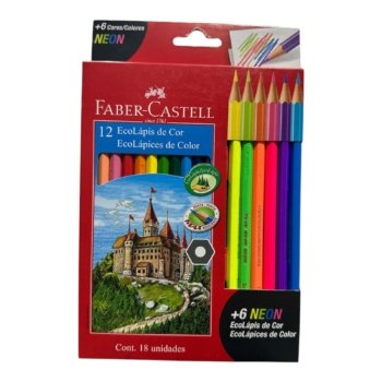 Lapiz Color Faber Castell X 12 + 6 Neon