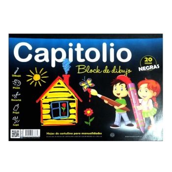 Block Capitolio de Dibujo N5 Negro 25HJ