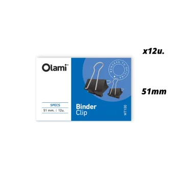 Aprieta Papel Olami Negro 51MM X12