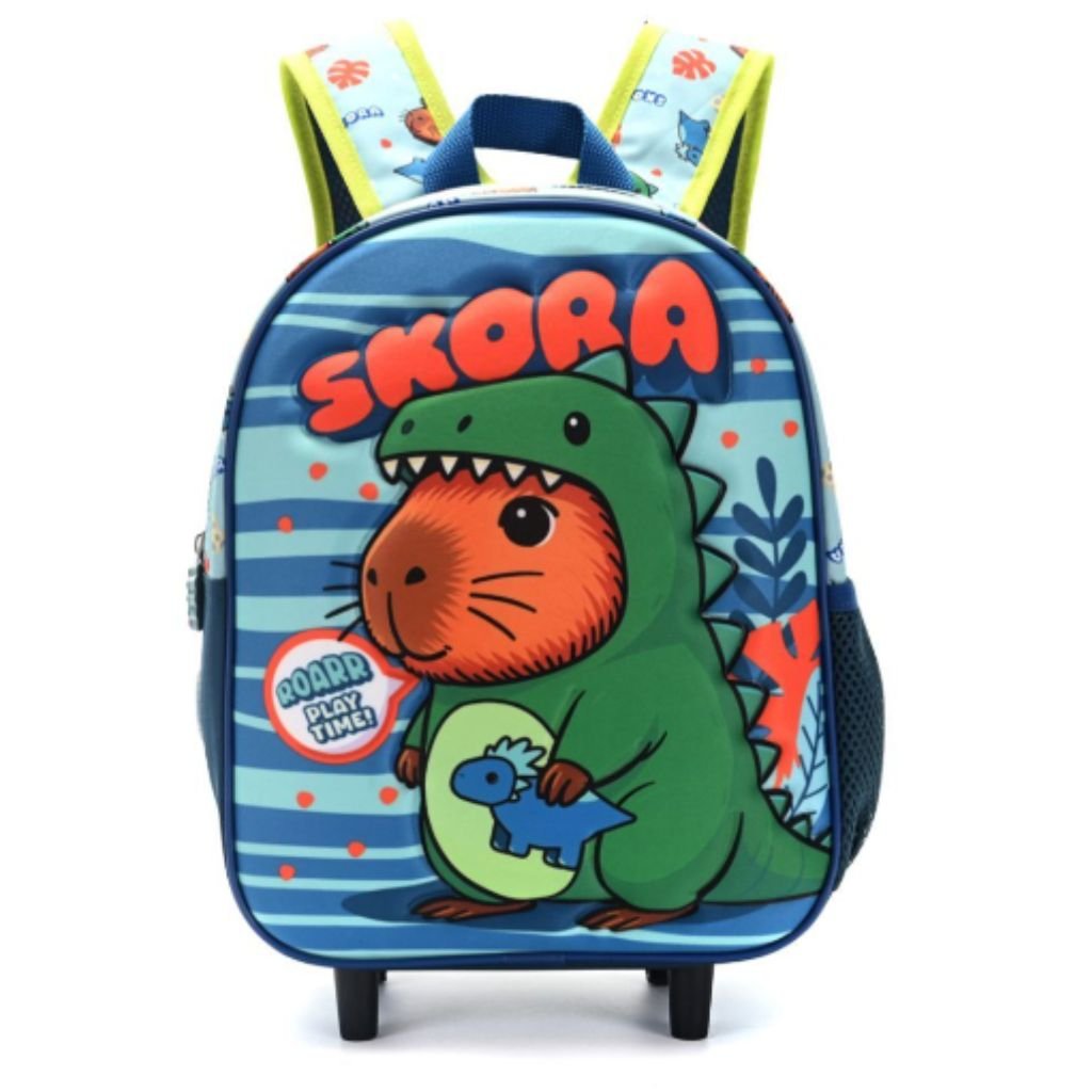 MOCHILA-SKORA-CON-CARRO-CAPIBARA-DINO-CON-TIRAS-DE-ESPALDA