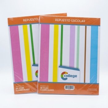 Repuesto 48 college cuadriculado